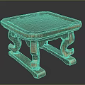 Traditional Wooden Small Table With Carved Legs Natural Wood Grain And Classic Design