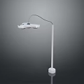 White Floor Lamp With Two Shades Slim Metal Pole And Square Base