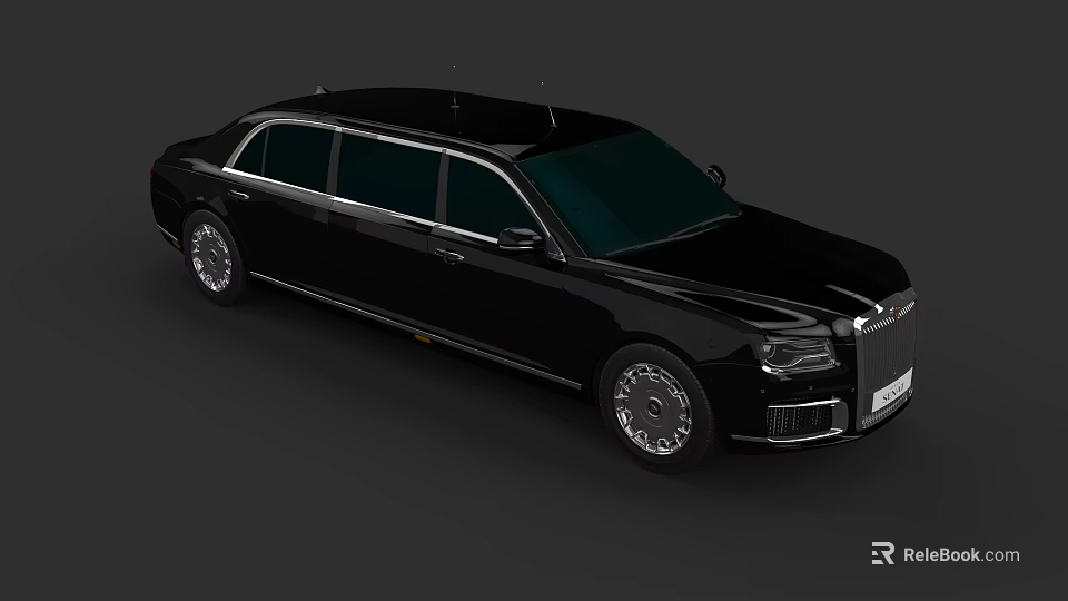 Black Luxury Limousine With Elongated Body Sleek Windows And Polished Wheels 3d model 