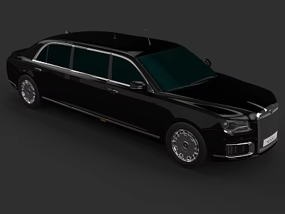 Black Luxury Limousine With Elongated Body Sleek Windows And Polished Wheels 3d model