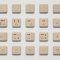 Various Modern Gray Switch Panels with Sockets Switches and USB Ports 3d model