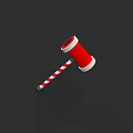 Sculpture Carving Tool Red Hammer With Red And White Striped Handle On Black Background