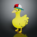 Adorable Yellow Duck Furniture Ornament Wearing Red White Blue Hat Design