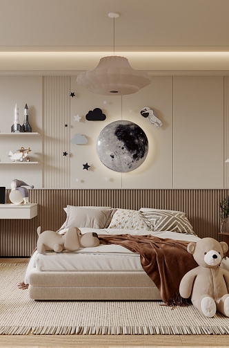 Cream wind children's room 3d model