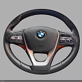 BMW Car Steering Wheel Automotive Part With Control Buttons Leather Trim And Logo