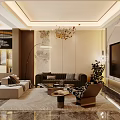 Modern Cozy Integrated Living And Dining Room With Premium Wood Finishes And Elegant Soft Lighting