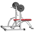 Sturdy Weight Bench Press Equipment With Steel Frame Barbell And Red Padded Seat