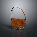 Stylish Leather Handbag With Camouflage Pattern And Single Shoulder Strap Design