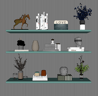 Modern Ornaments Combination Book Ornaments 3d model