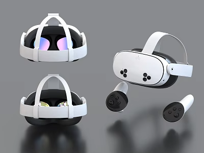 Latest Mobile Digital VR Headset with Wireless Controllers and Modern Design 3d model