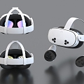 Meta Quest 3S Virtual Reality Device AR Helmet Handle Controller 3d model