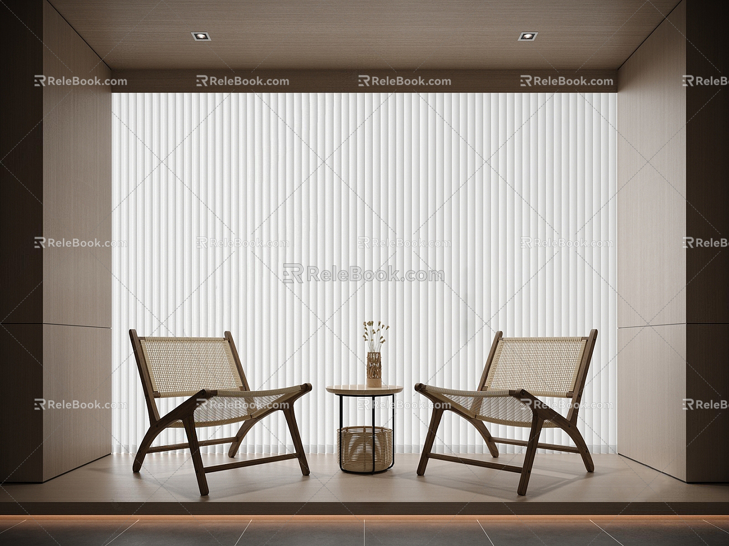 Modern leisure table and chair combination leisure chair 3d model