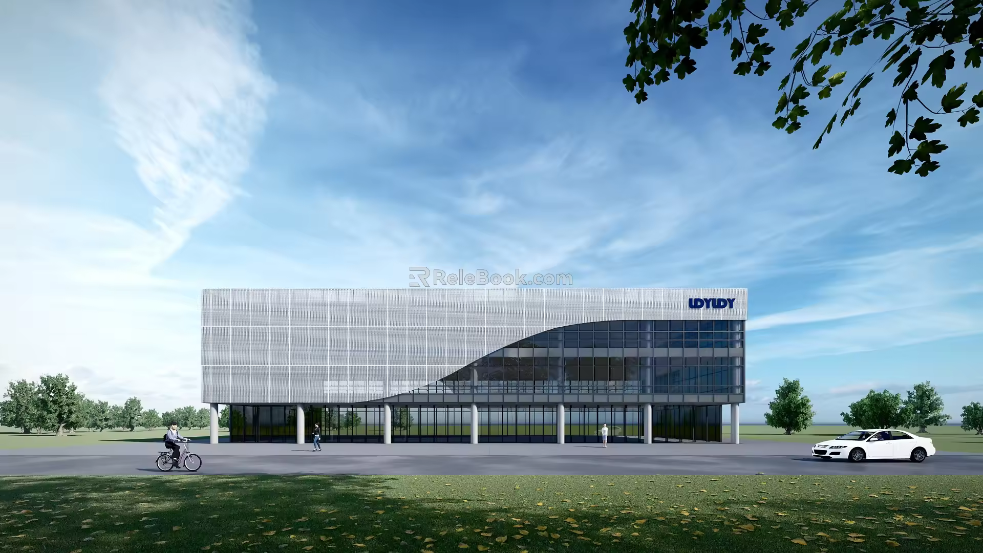 Modern Multi-storey Office Building Complex Industrial Park 3d model
