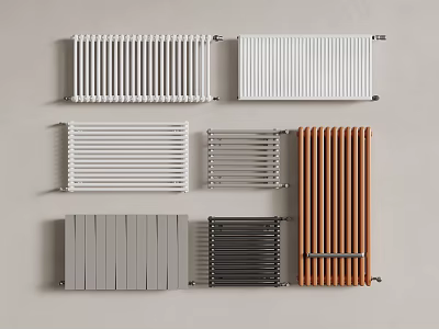 Variety of Radiator Styles And Colors Displayed 3d model