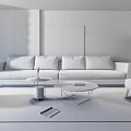 Modern sofa coffee table combination 3d model
