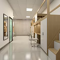 Modern Studio Apartment Interior With Bunk Beds Desks Chairs And Storage Cabinets