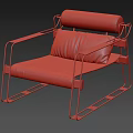Modern Leisure Chair With Beige Padded Cushions And Stylish Metal Frame Design