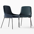 Modern Upholstered Dining Chairs Gray and Brown with Black Metal Legs and Sleek Design