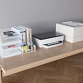 Printer Copier Scanner Fax Machine File Box Multi-layer File Shelf 3d model