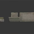 Gray Stone Blocks In Various Sizes And Shapes For Construction Use 3d model