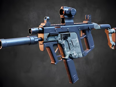 Modern Tactical Rifle With Scope Barrel Magazine Grip And Modular Components 3d model