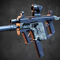 Modern Tactical Rifle With Scope Barrel Magazine Grip And Modular Components 3d model