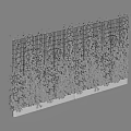 Lush Green Vines Growing On Metal Grid Fence With White Base