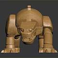 Golden Mechanical Tiger Sculpture With Detailed Structure And Shiny Metallic Surface