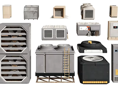 Public Facilities HVAC Systems Cooling Towers And Ventilation Equipment Units 3d model
