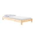 Minimalist Wooden Double Bed Frame With Light Mattress And White Pillow