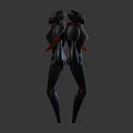 Sci Fi Robot Characters With Mechanical Design Holding Hands In Black And Orange