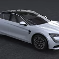 White Modern Sedan With Sleek Exterior Design Distinctive Headlights And Alloy Wheels