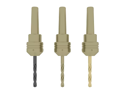 Three Different Color Metal Drill Bits With Various Shank Designs For Drilling Applications 3d model