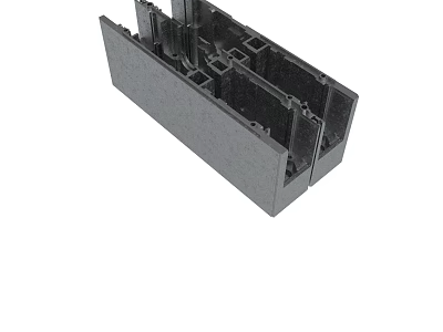Black Industrial Component Structure With Multiple Compartments And Slots Design 3d model