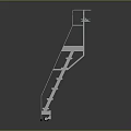 Industrial Metal Mobile Ladder With Wheels Handrail And Platform For Workplace Use