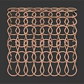 Copper Circular Ring Grid Structure With Intricate Interconnected Rings And Reflective Surface