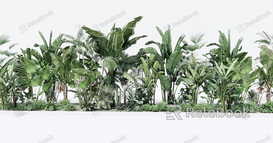 modern plants green plants shrubs flowers grass plants green plants model