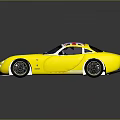 Yellow Sports Car With Union Jack Roof And Sleek Modern Design