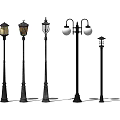 Various Designs Outdoor Lights With Black Lamp Posts And Decorative Shades
