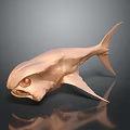 Artistic Copper Colored Fish Sculpture With Shiny Surface And Detailed Fins Design