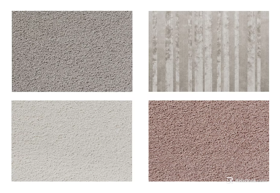 Square Rugs Featuring Gray Light Gray Striped Beige Brown Textured Designs 3d model