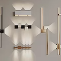 Modern Wall Sconces With Various Geometric Designs And Lighting Shadow Effects 3d model