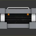 Sturdy Industrial Equipment Case With Metal Frame Control Panel And Orange Accents
