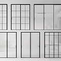 Modern Interior Sliding Doors With Various Designs Black Frames And Glass Panels