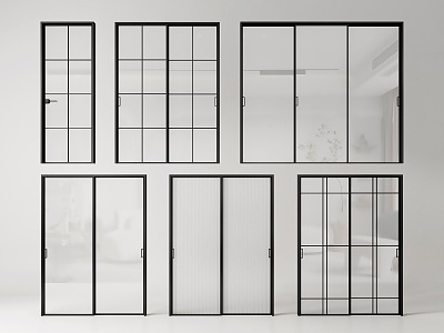 Modern sliding door glass sliding door glass door 3d model