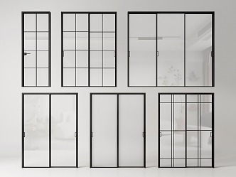 Modern sliding door glass sliding door glass door 3d model