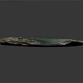 Ancient Green Stone Weapon With Handcrafted Blade And Textured Surface Design 3d model