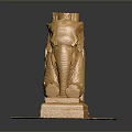 Golden Elephant Sculpture With Ornate Crown And Decorative Reflective Base