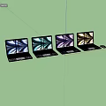 Multiple Laptop Models With Display Screens And Modern Design Features 3d model