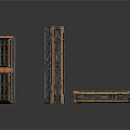 Three Industrial Metal Structures With Brown Black Panels And Striped Surface Design